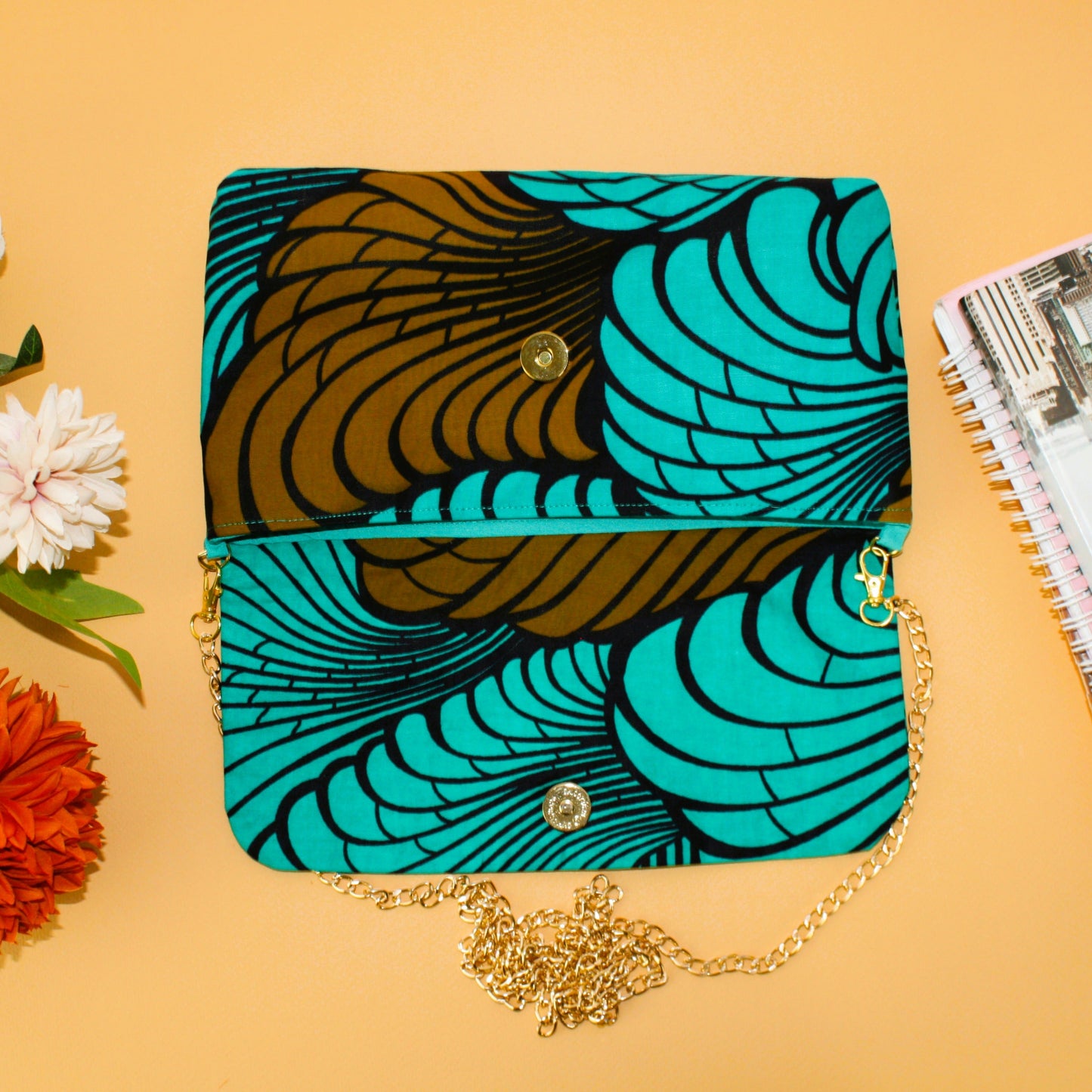 Handbag with flap (Teal)